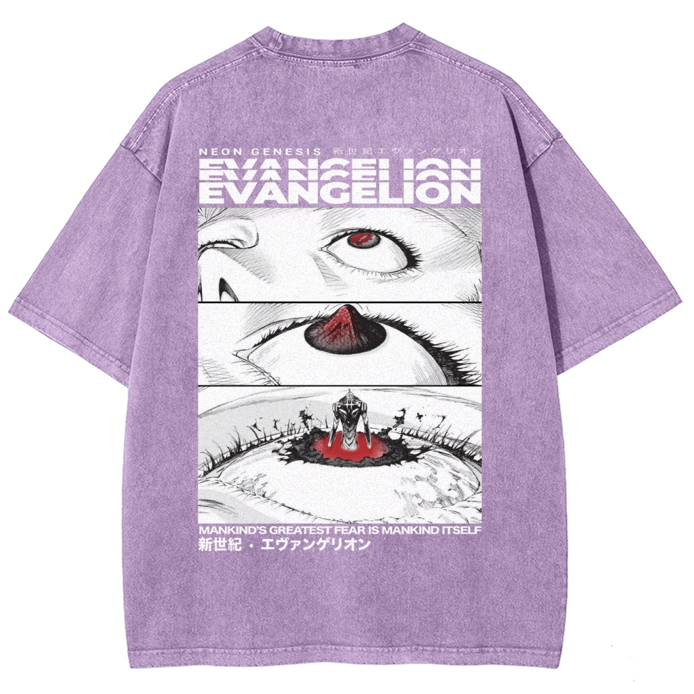 NEON GENESIS EVANGELION Unisex Fit Washed T-Shirt