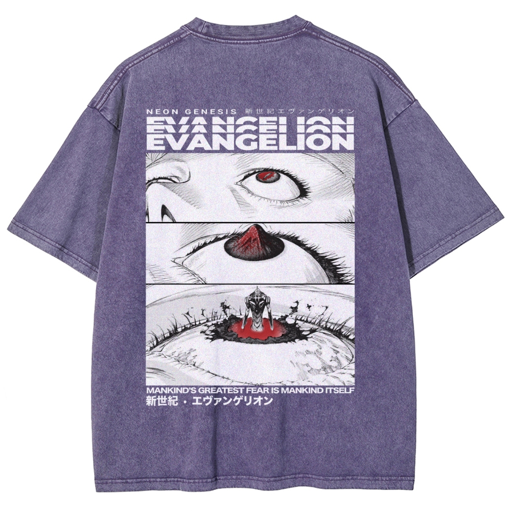 NEON GENESIS EVANGELION Unisex Fit Washed T-Shirt