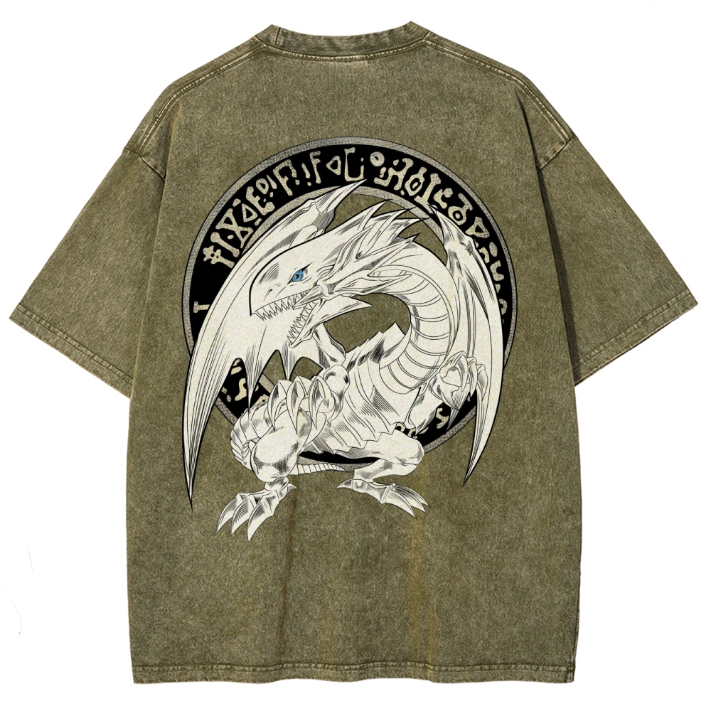Yu-Gi-Oh! Blue Eyes White Dragon Washed T-Shirt