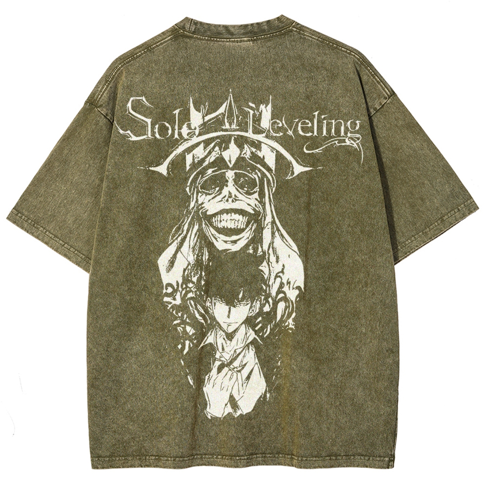 solo leveling Unisex Fit Washed T-Shirt 2502004280