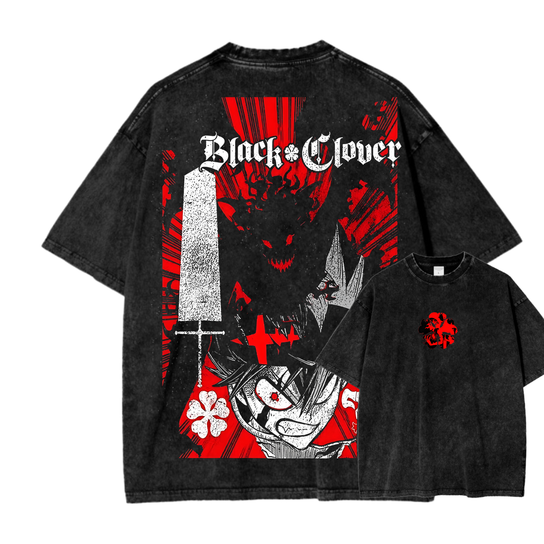 BLACK CLOVER Unisex Fit Washed T-Shirt 2502008172