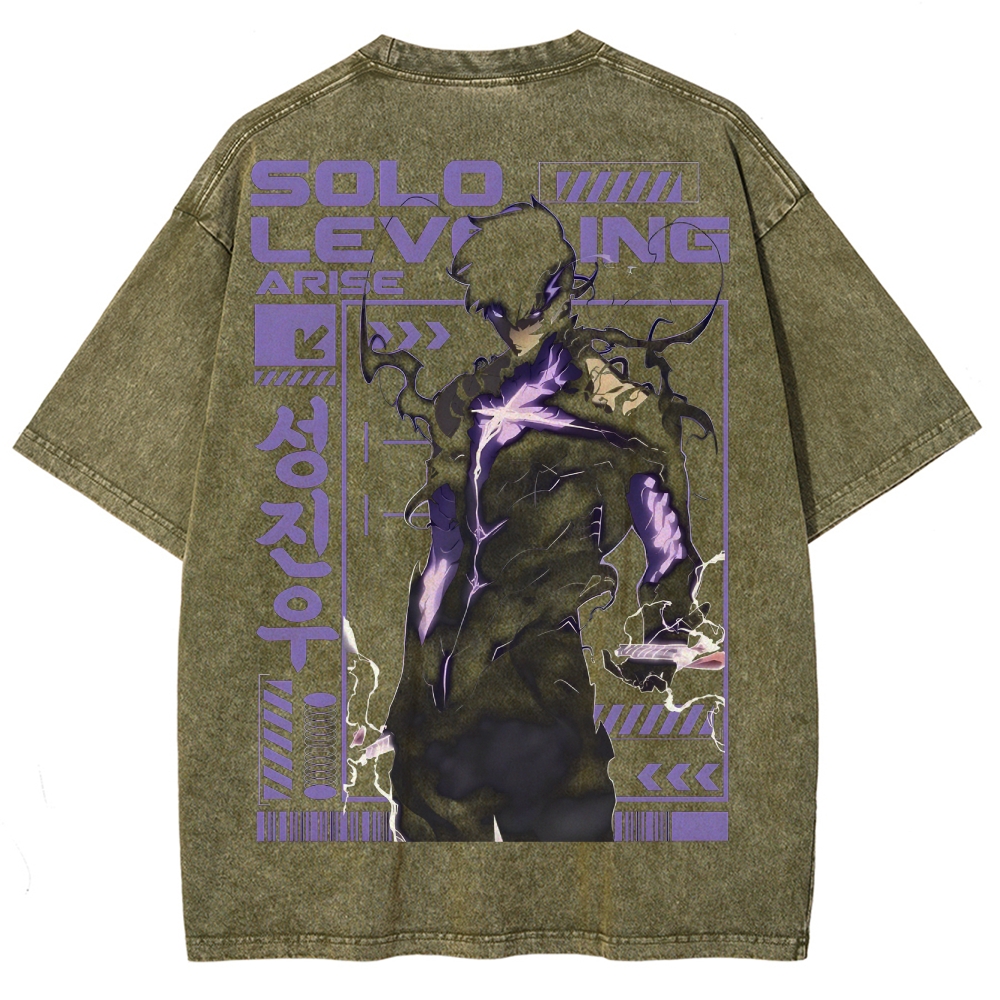 solo leveling Unisex Fit Washed T-Shirt 2502007460