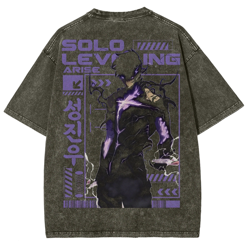 solo leveling Unisex Fit Washed T-Shirt 2502007460