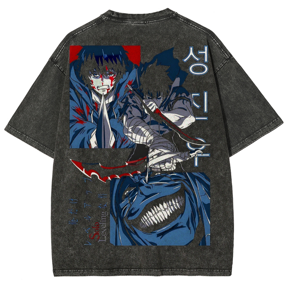 solo leveling Unisex Fit Washed T-Shirt 2502007472