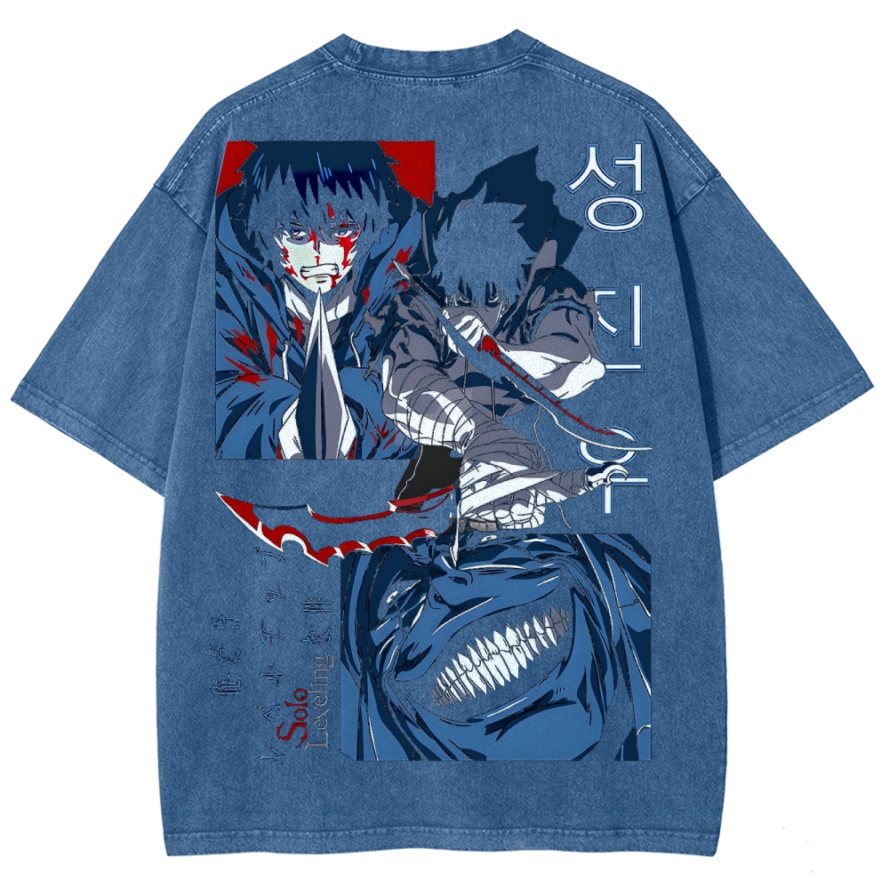 solo leveling Unisex Fit Washed T-Shirt 2502007472
