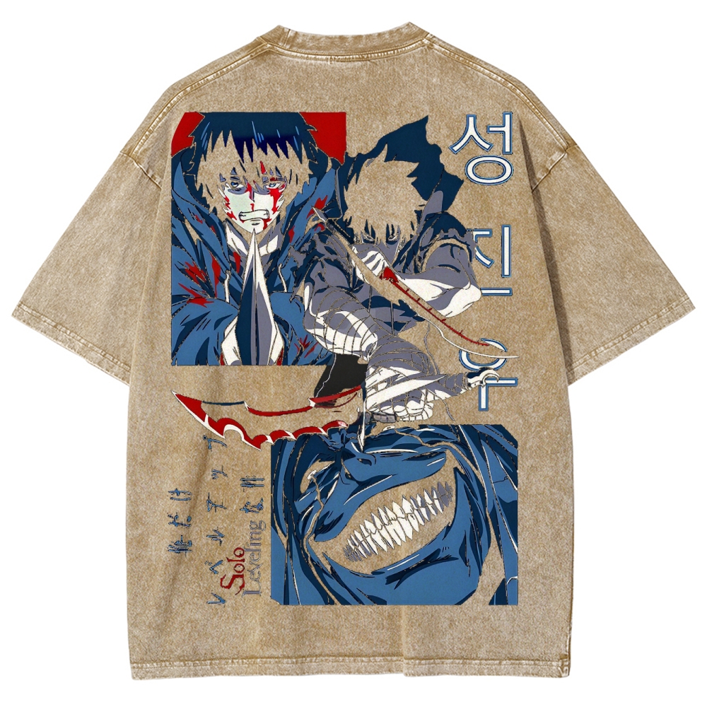 solo leveling Unisex Fit Washed T-Shirt 2502007472