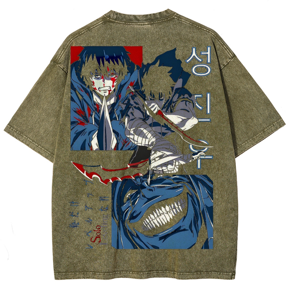 solo leveling Unisex Fit Washed T-Shirt 2502007472
