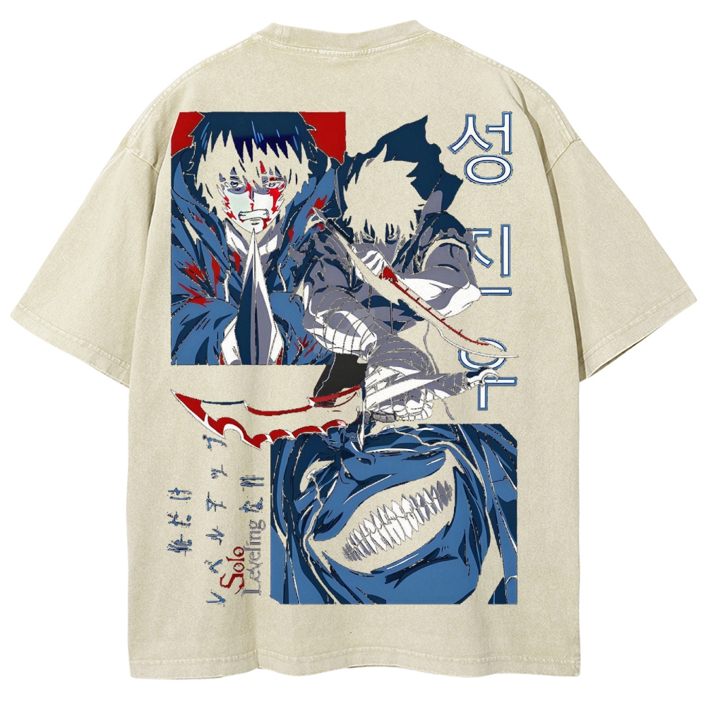 solo leveling Unisex Fit Washed T-Shirt 2502007472