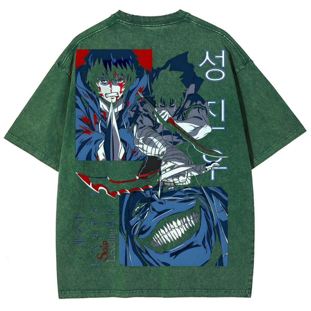 solo leveling Unisex Fit Washed T-Shirt 2502007472