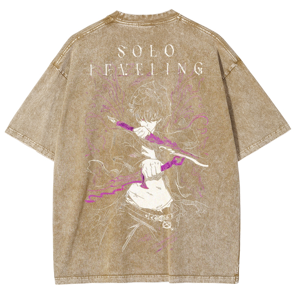 solo leveling Unisex Fit Washed T-Shirt 2502007475