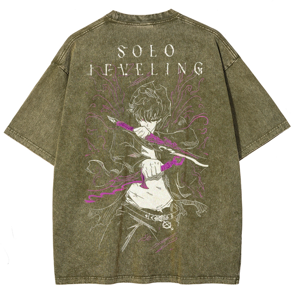 solo leveling Unisex Fit Washed T-Shirt 2502007475