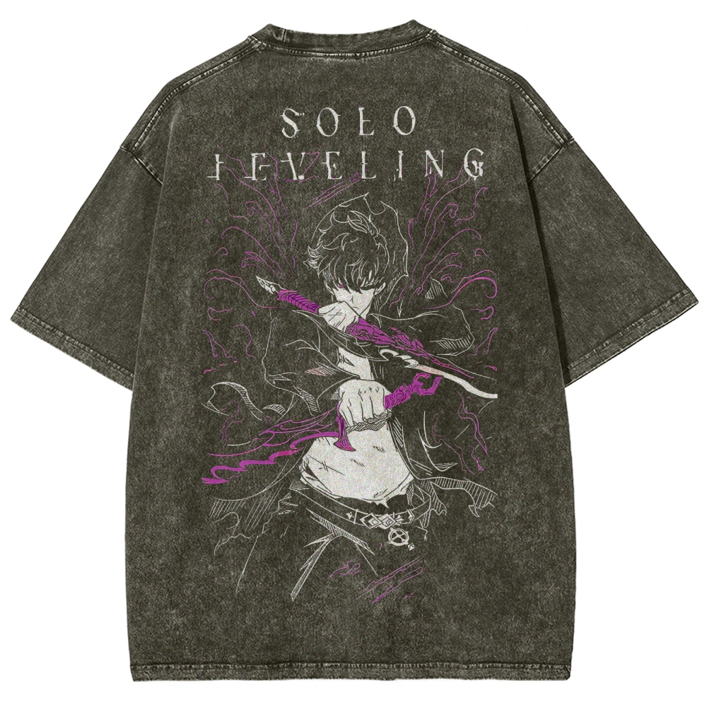 solo leveling Unisex Fit Washed T-Shirt 2502007475