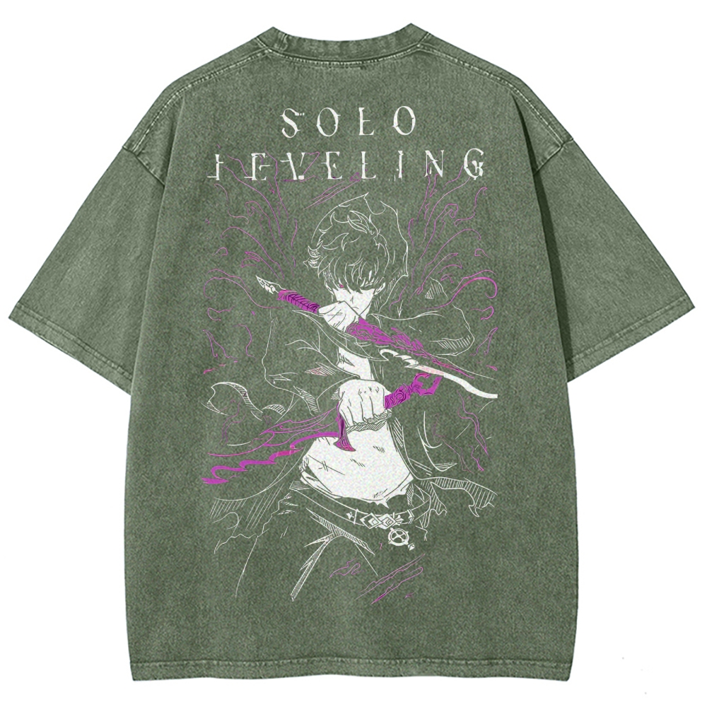 solo leveling Unisex Fit Washed T-Shirt 2502007475