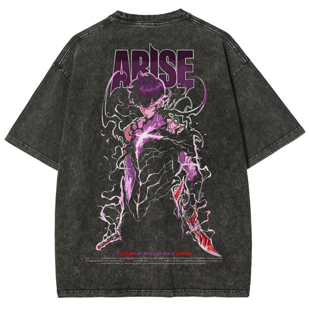 solo leveling Unisex Fit Washed T-Shirt 2502007499