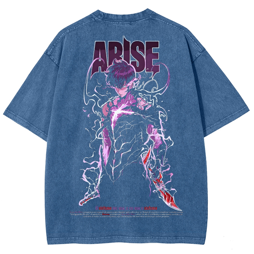 solo leveling Unisex Fit Washed T-Shirt 2502007499