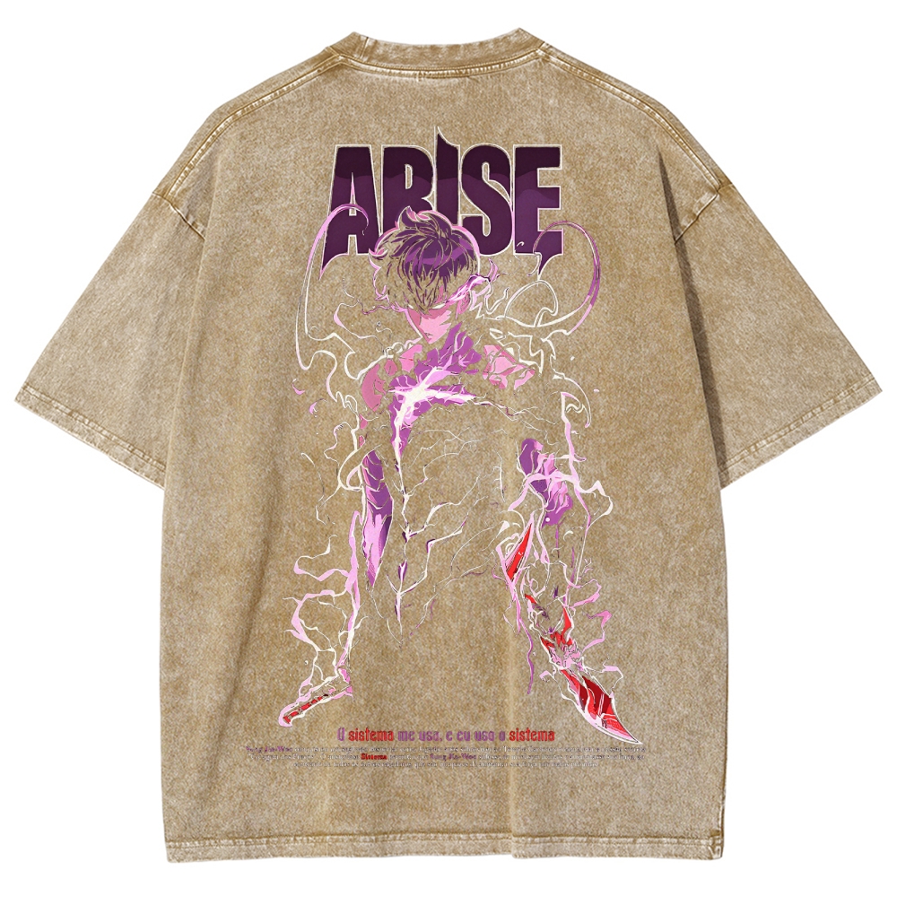 solo leveling Unisex Fit Washed T-Shirt 2502007499