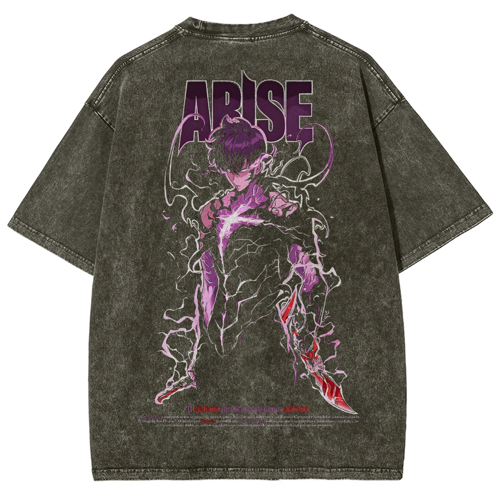 solo leveling Unisex Fit Washed T-Shirt 2502007499