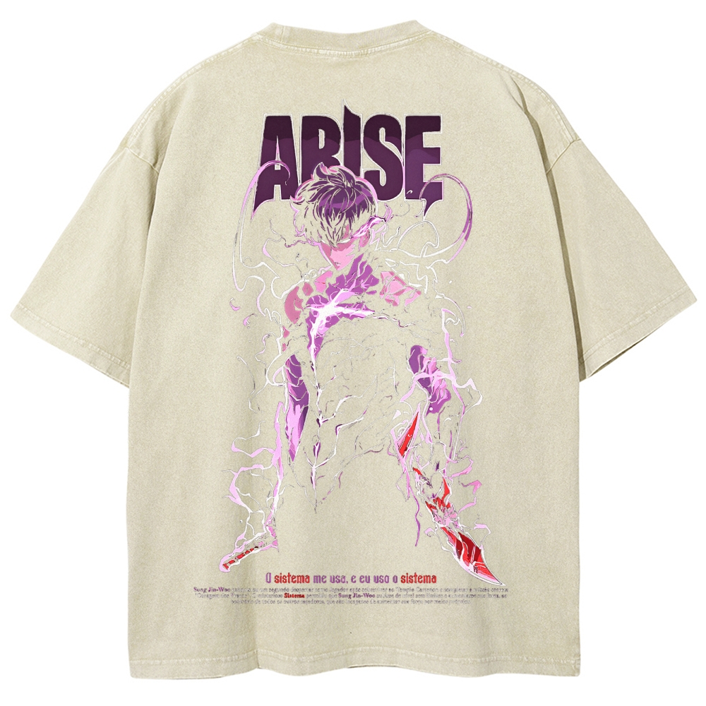 solo leveling Unisex Fit Washed T-Shirt 2502007499