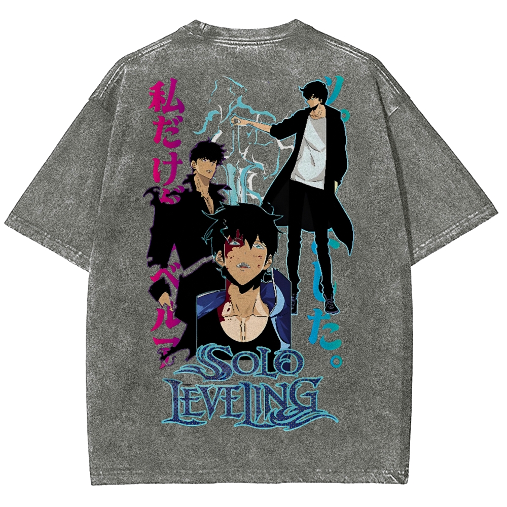 solo leveling Unisex Fit Washed T-Shirt 2502007534
