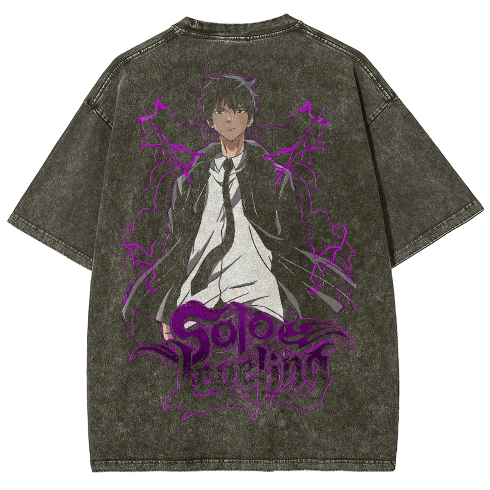 solo leveling Unisex Fit Washed T-Shirt 2502007599