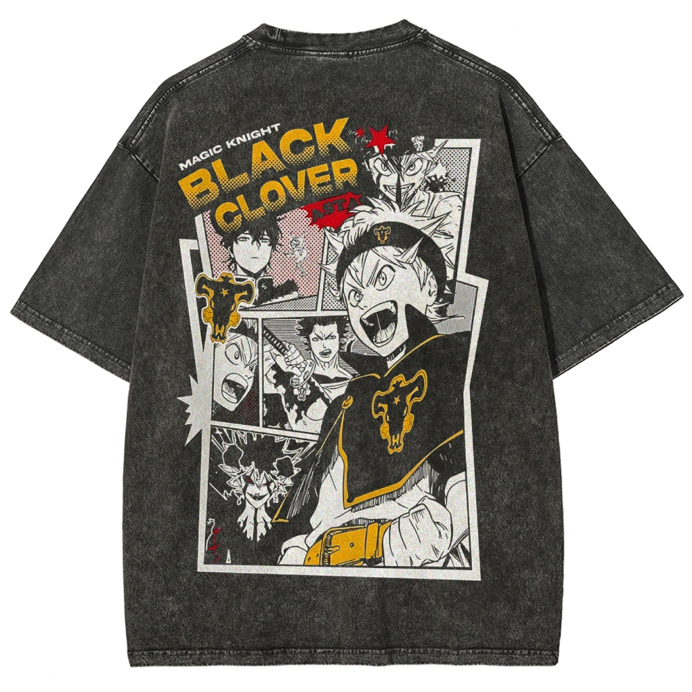 BLACK CLOVER Unisex Fit Washed T-Shirt 2502008147