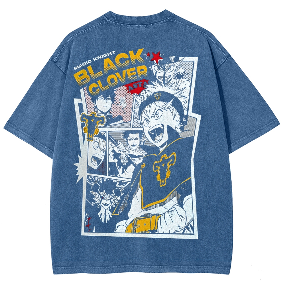 BLACK CLOVER Unisex Fit Washed T-Shirt 2502008147