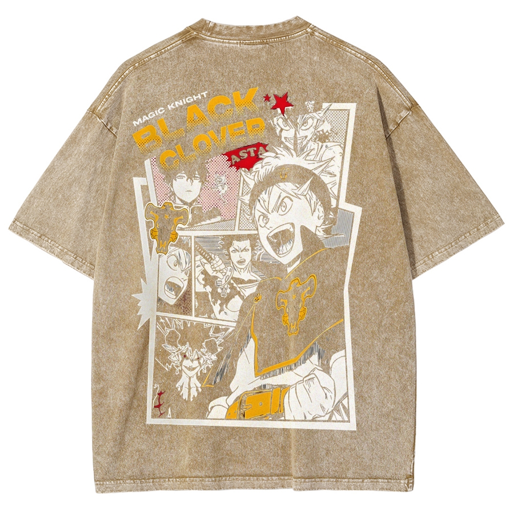 BLACK CLOVER Unisex Fit Washed T-Shirt 2502008147