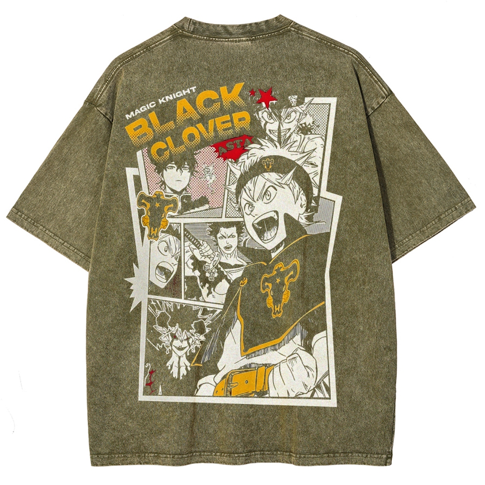 BLACK CLOVER Unisex Fit Washed T-Shirt 2502008147