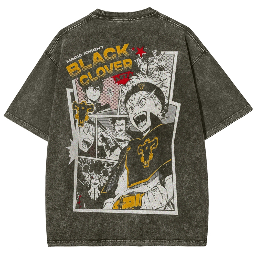 BLACK CLOVER Unisex Fit Washed T-Shirt 2502008147
