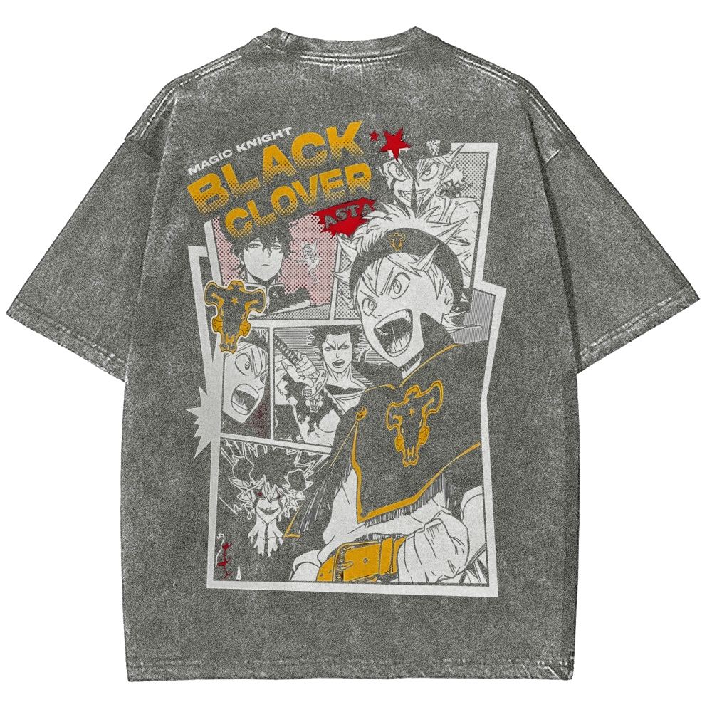 BLACK CLOVER Unisex Fit Washed T-Shirt 2502008147