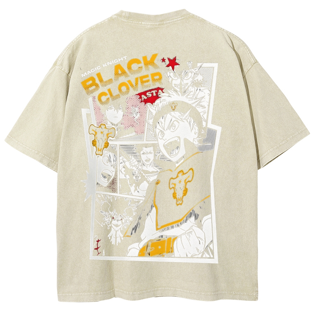 BLACK CLOVER Unisex Fit Washed T-Shirt 2502008147