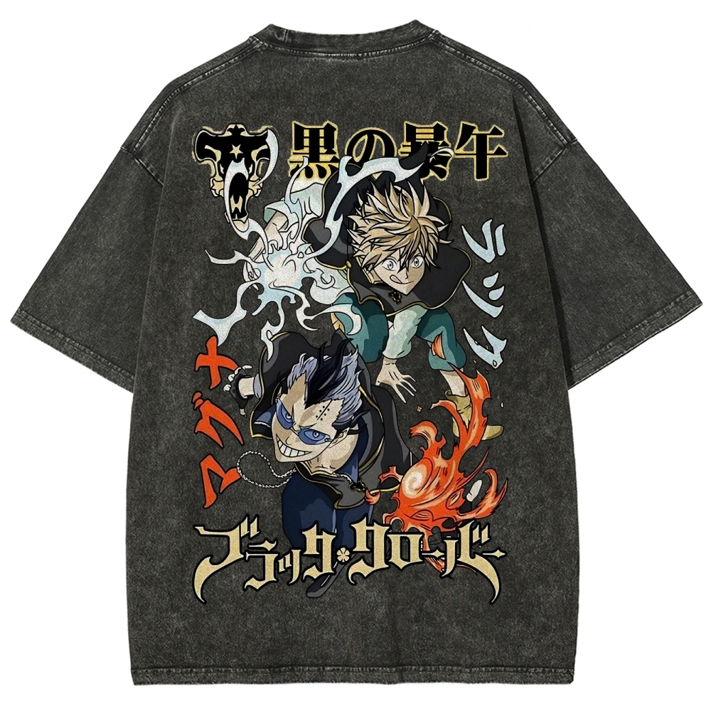 BLACK CLOVER Unisex Fit Washed T-Shirt 2502008148