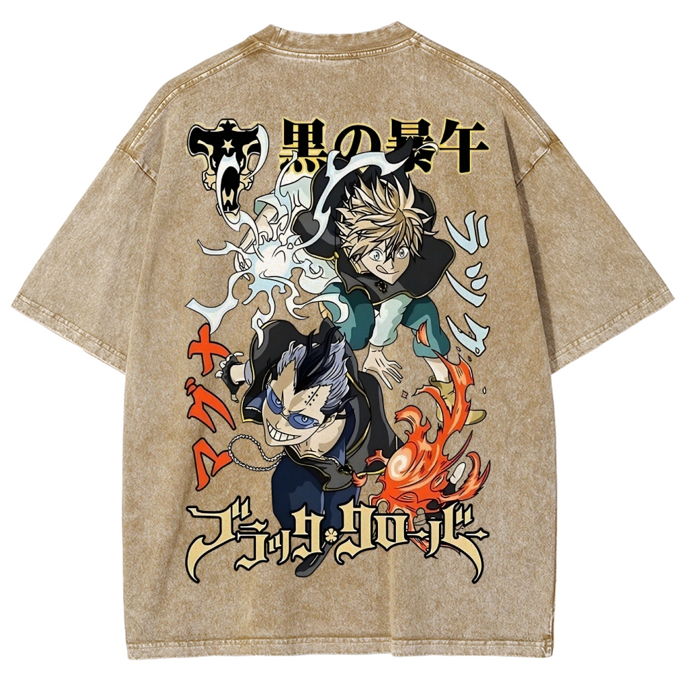 BLACK CLOVER Unisex Fit Washed T-Shirt 2502008148