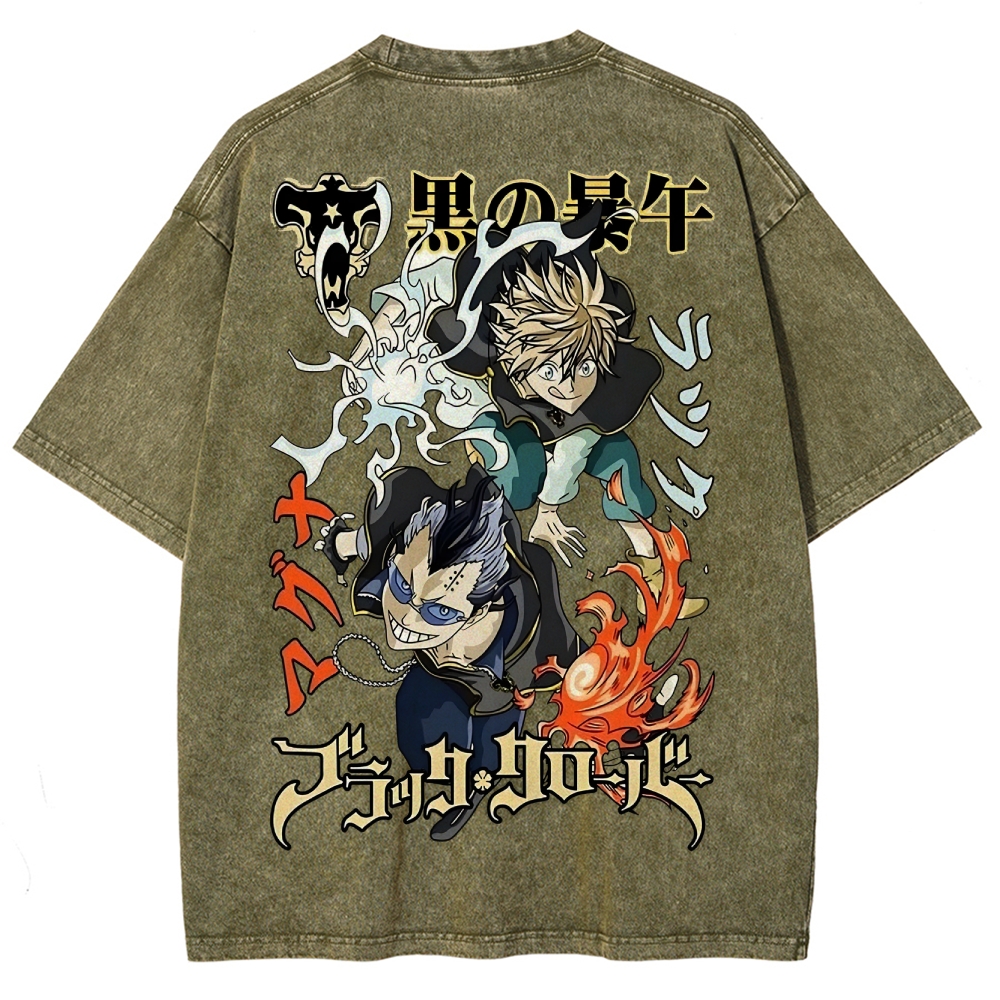 BLACK CLOVER Unisex Fit Washed T-Shirt 2502008148