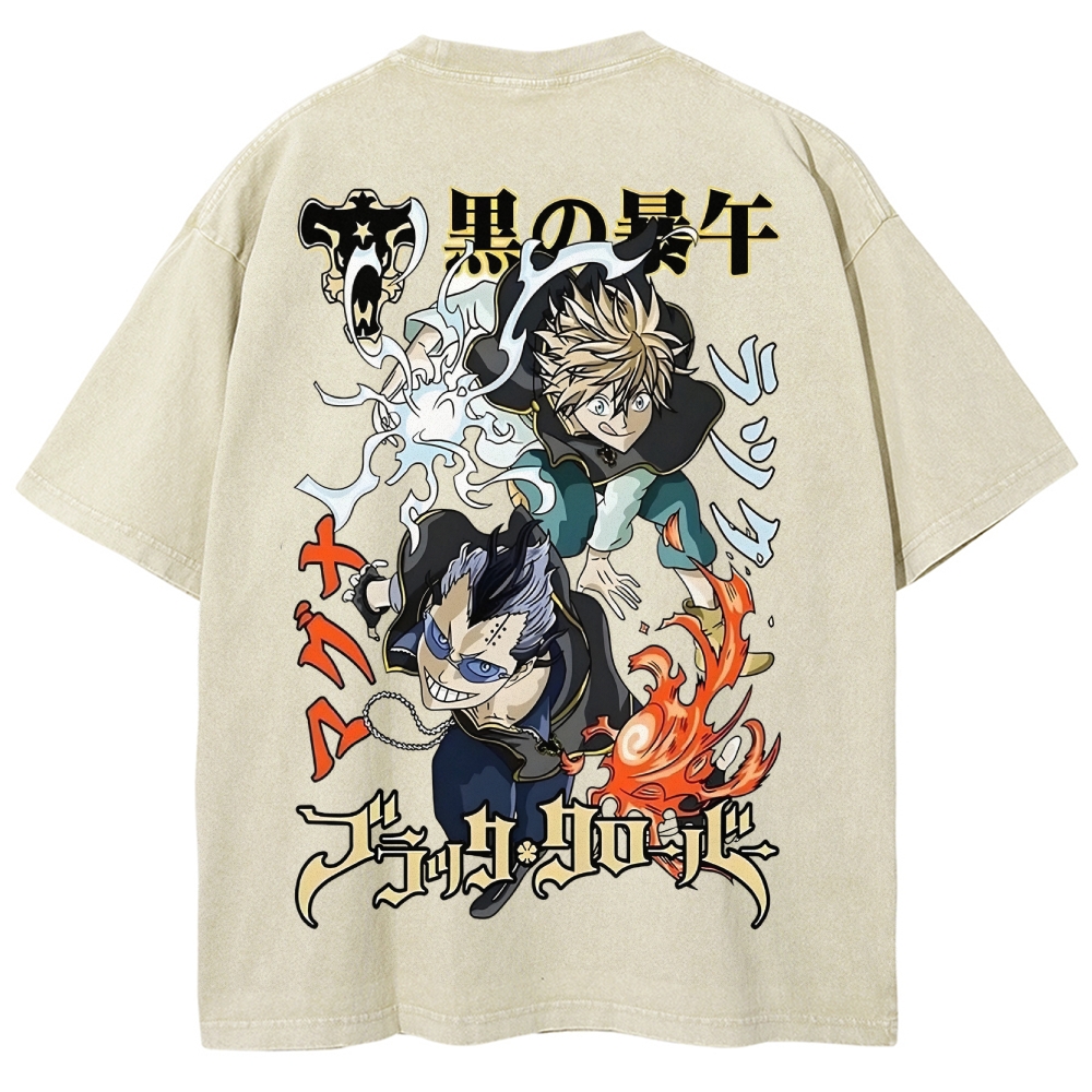 BLACK CLOVER Unisex Fit Washed T-Shirt 2502008148