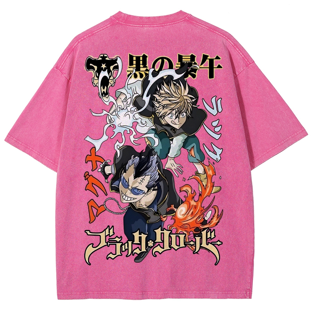 BLACK CLOVER Unisex Fit Washed T-Shirt 2502008148