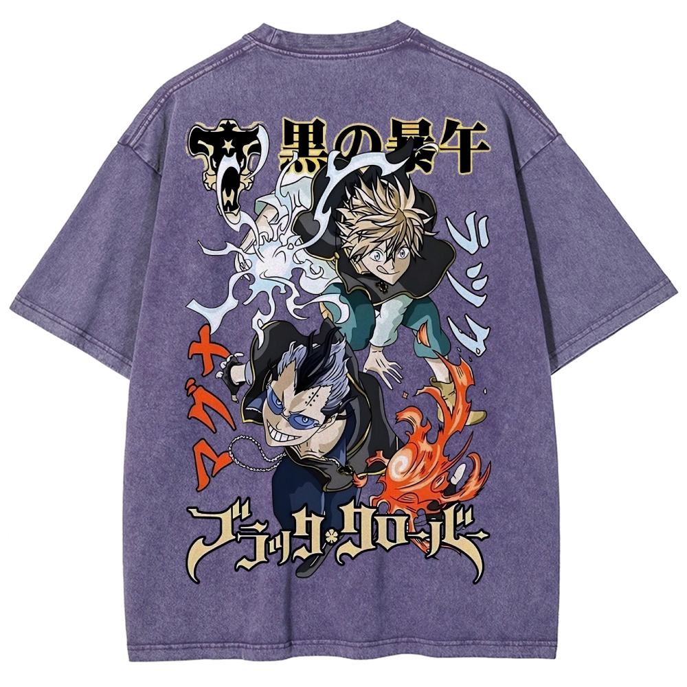 BLACK CLOVER Unisex Fit Washed T-Shirt 2502008148