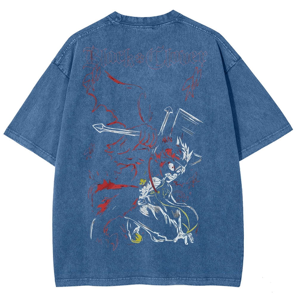 BLACK CLOVER Unisex Fit Washed T-Shirt 2502008149
