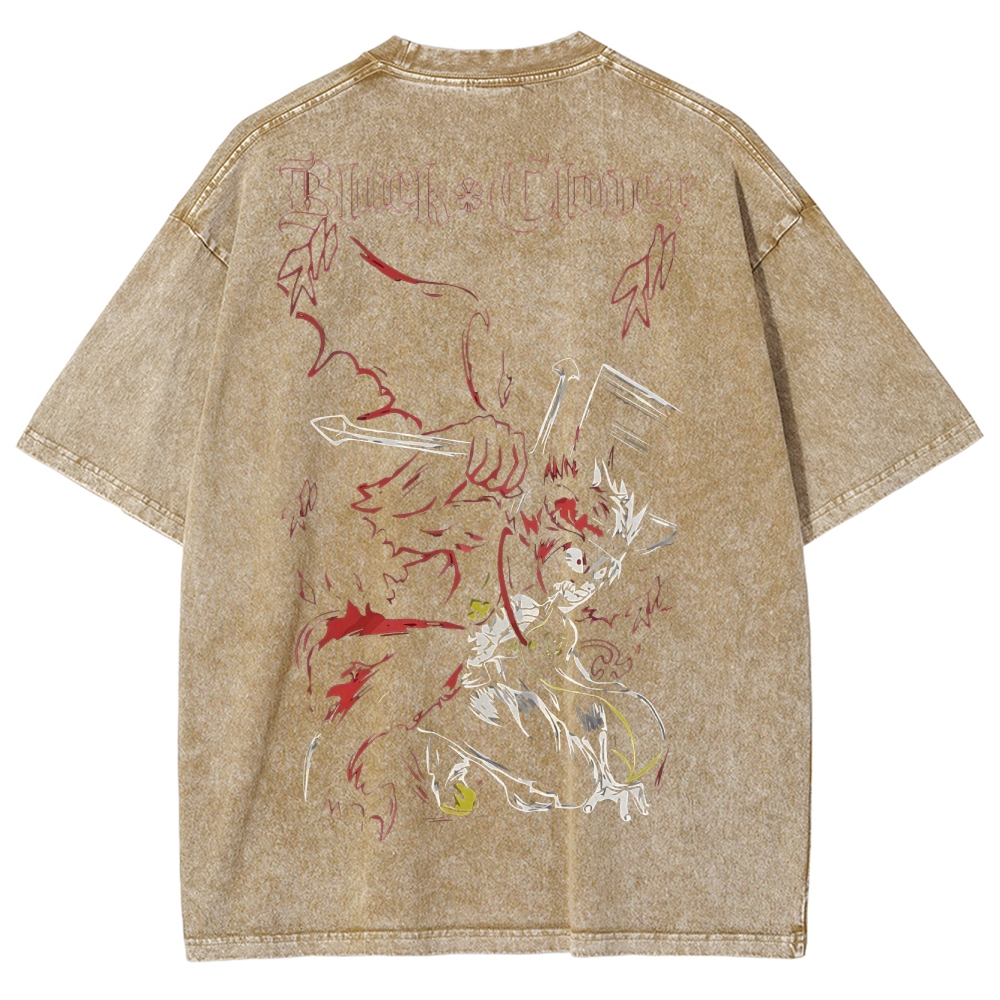 BLACK CLOVER Unisex Fit Washed T-Shirt 2502008149