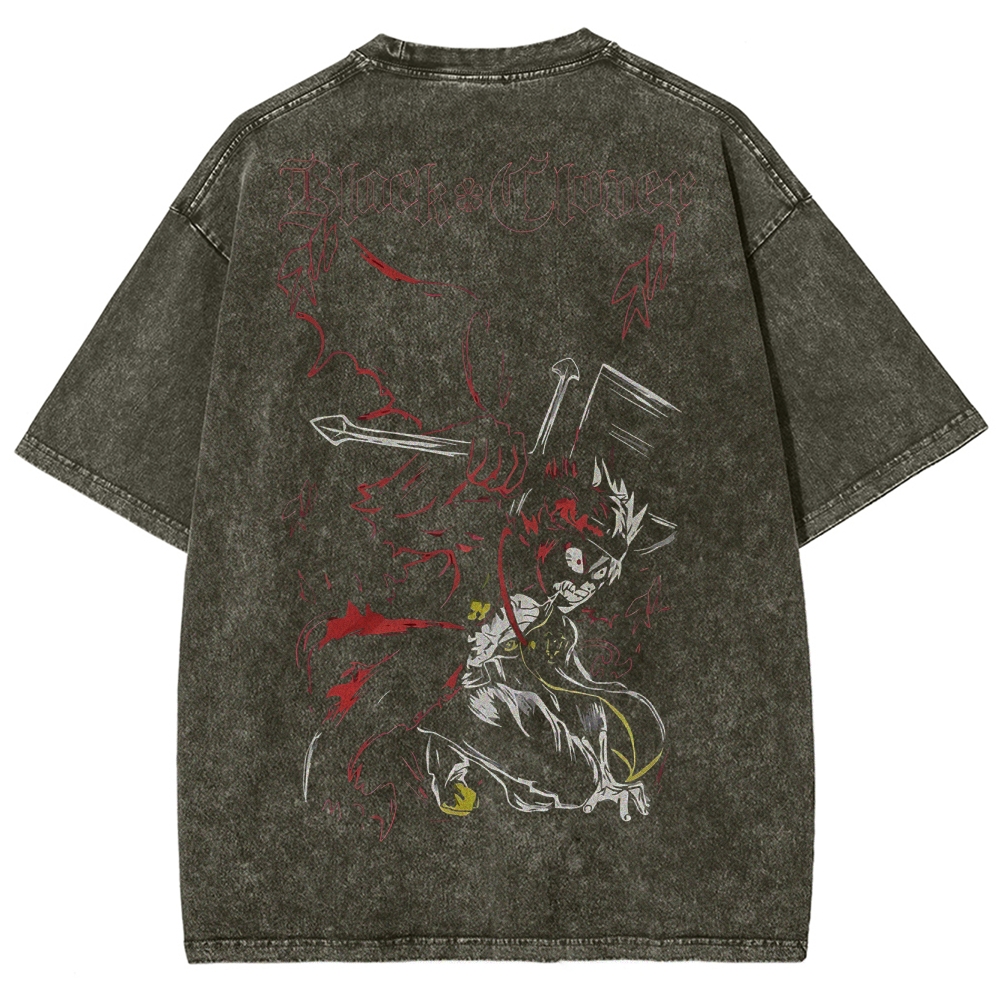 BLACK CLOVER Unisex Fit Washed T-Shirt 2502008149