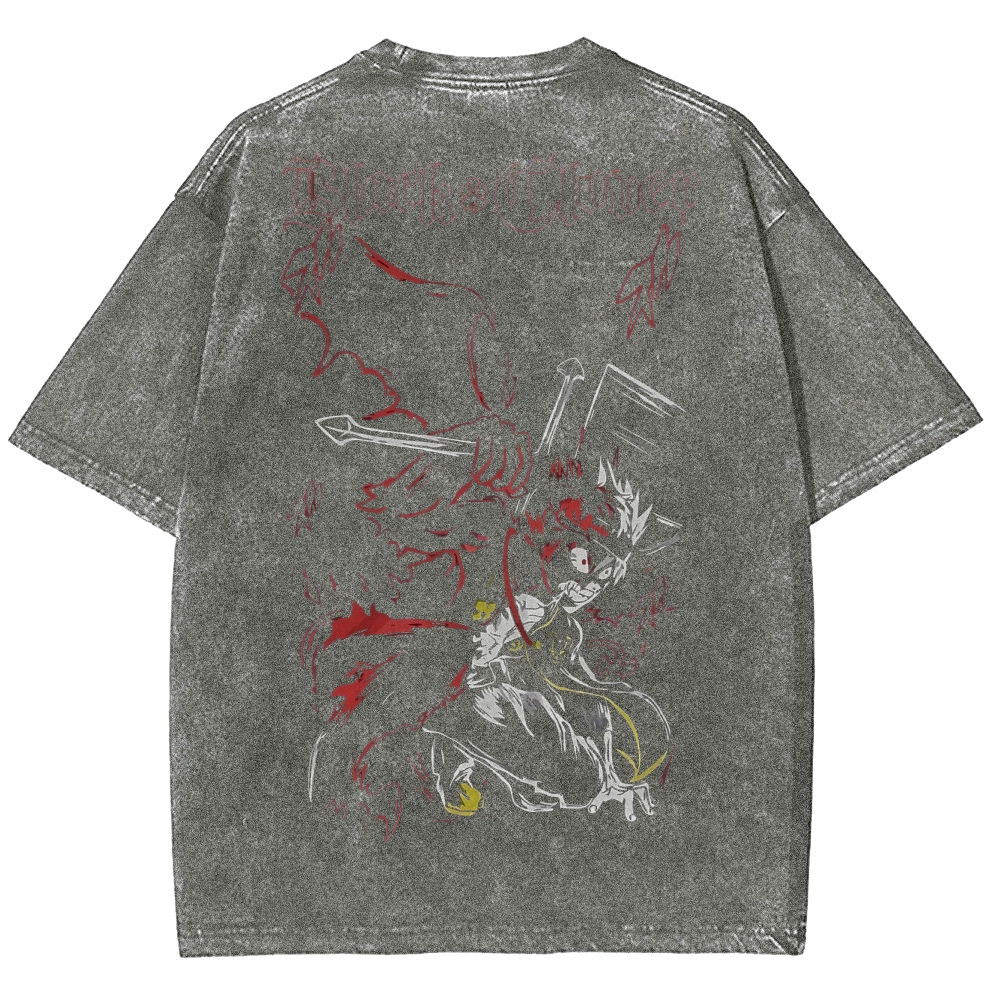 BLACK CLOVER Unisex Fit Washed T-Shirt 2502008149