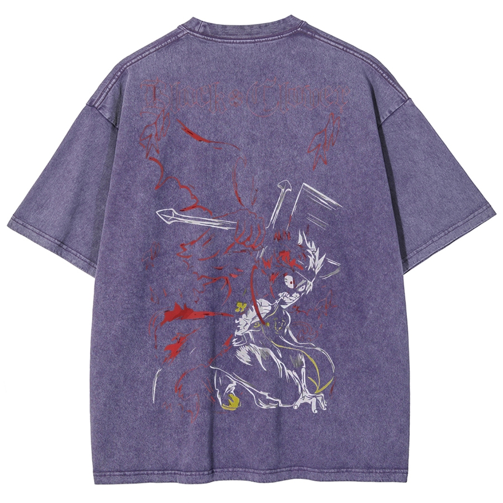 BLACK CLOVER Unisex Fit Washed T-Shirt 2502008149