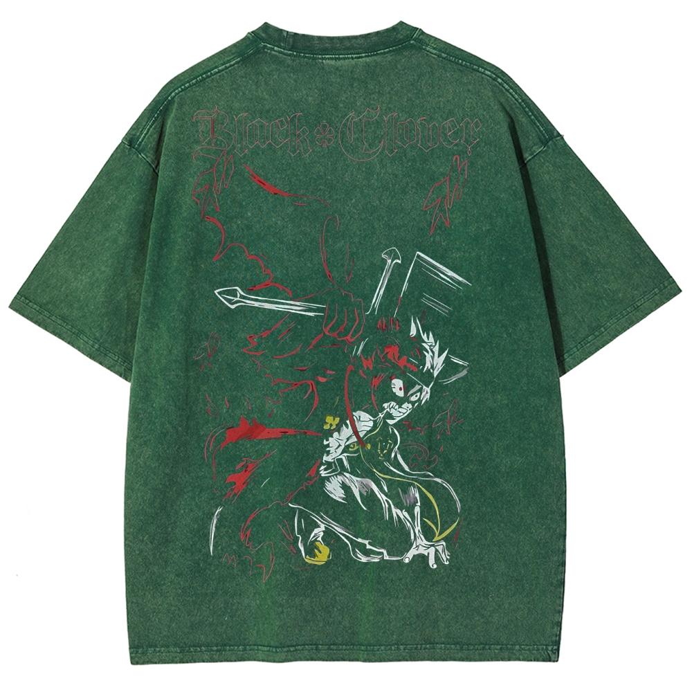BLACK CLOVER Unisex Fit Washed T-Shirt 2502008149