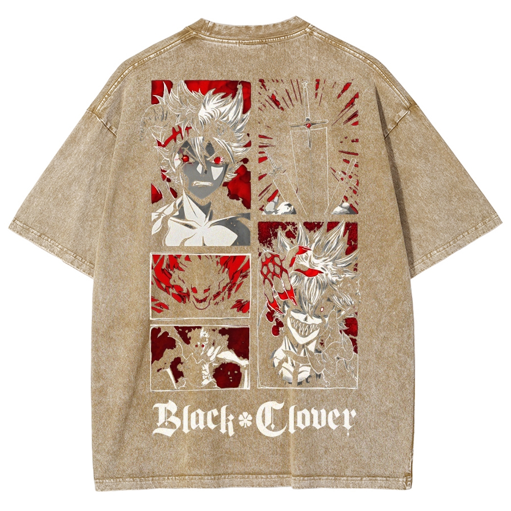BLACK CLOVER Unisex Fit Washed T-Shirt 2502008163