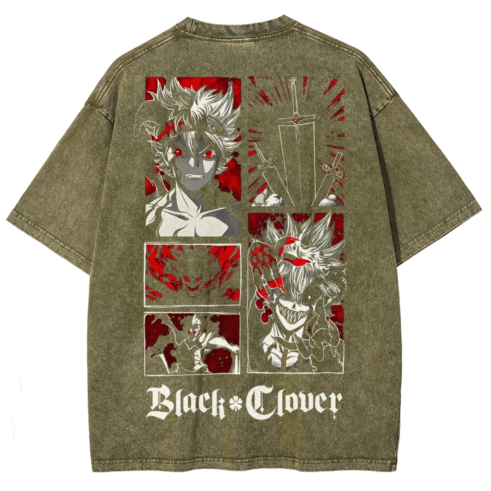 BLACK CLOVER Unisex Fit Washed T-Shirt 2502008163