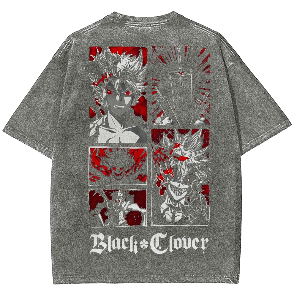 BLACK CLOVER Unisex Fit Washed T-Shirt 2502008163