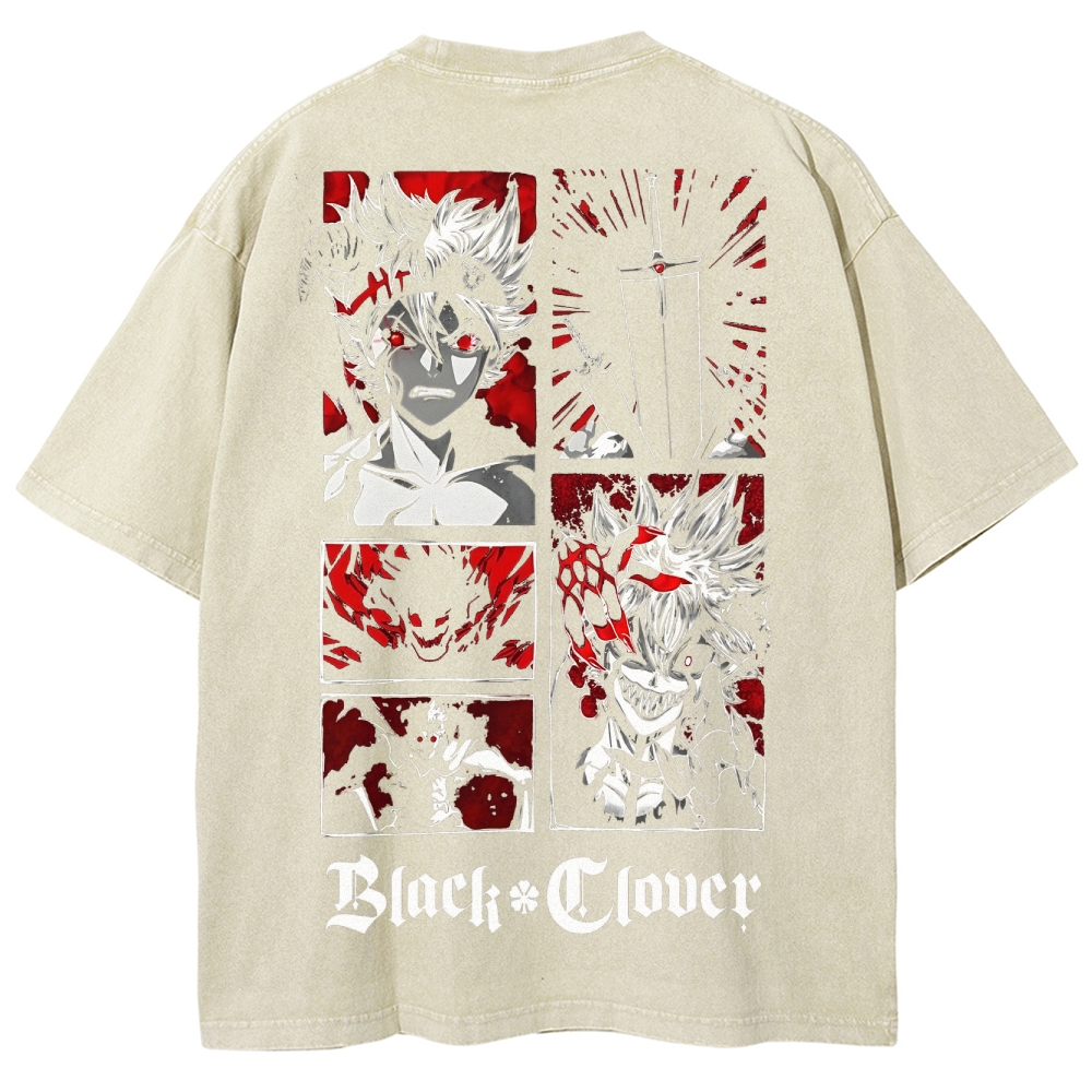 BLACK CLOVER Unisex Fit Washed T-Shirt 2502008163