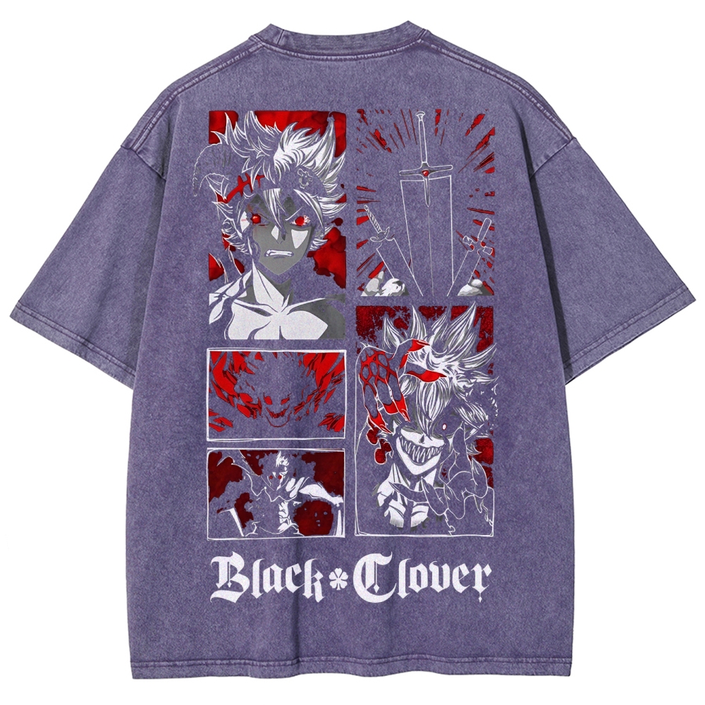 BLACK CLOVER Unisex Fit Washed T-Shirt 2502008163