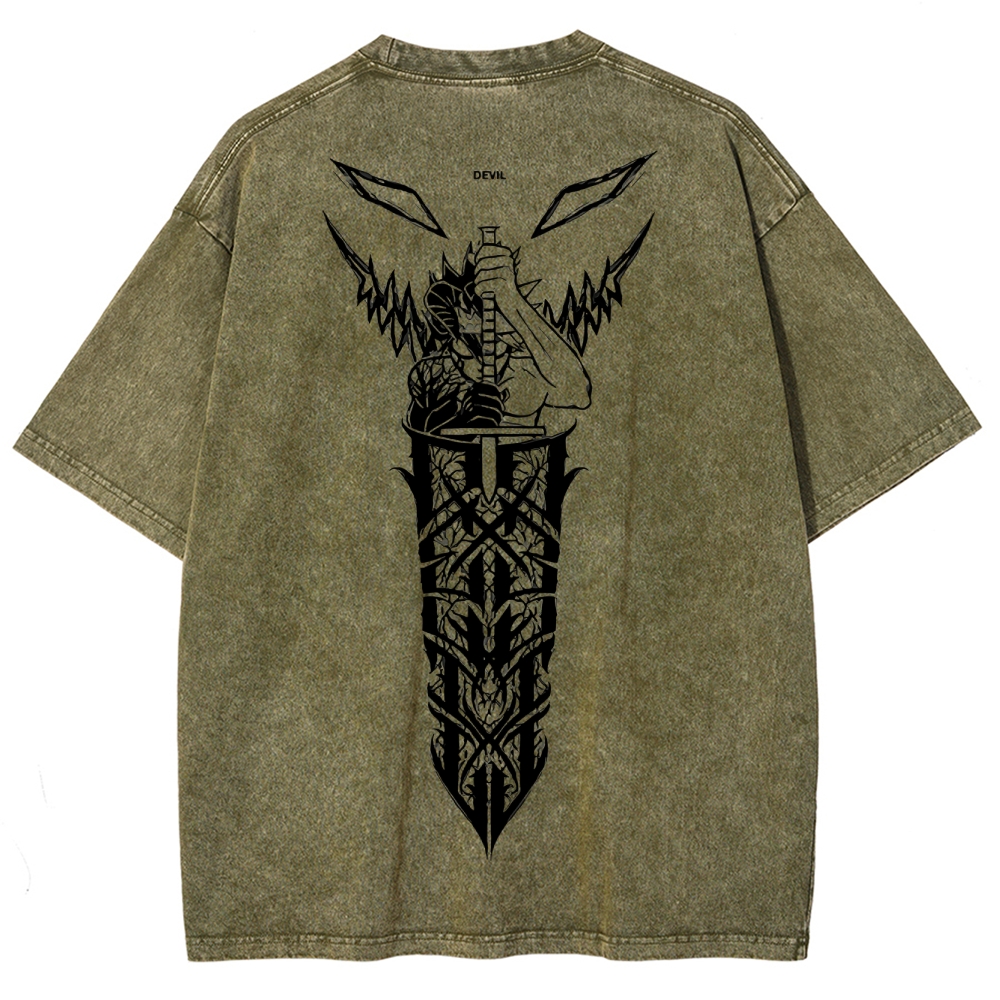 BLACK CLOVER Unisex Fit Washed T-Shirt 2502008168