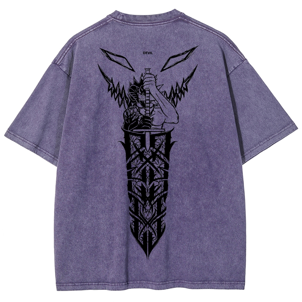 BLACK CLOVER Unisex Fit Washed T-Shirt 2502008168